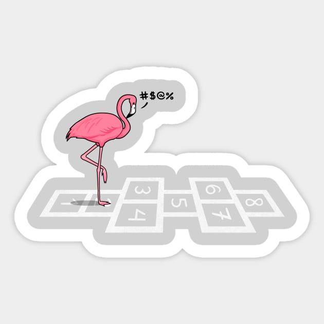 Hopping Flamingo! Life Pun Sticker by Raffiti